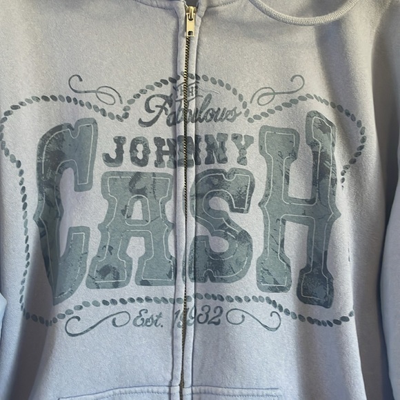 Johnny Cash Hoodie Small Blue Tour Band Country Music Rock Concert Merch - Picture 7 of 12
